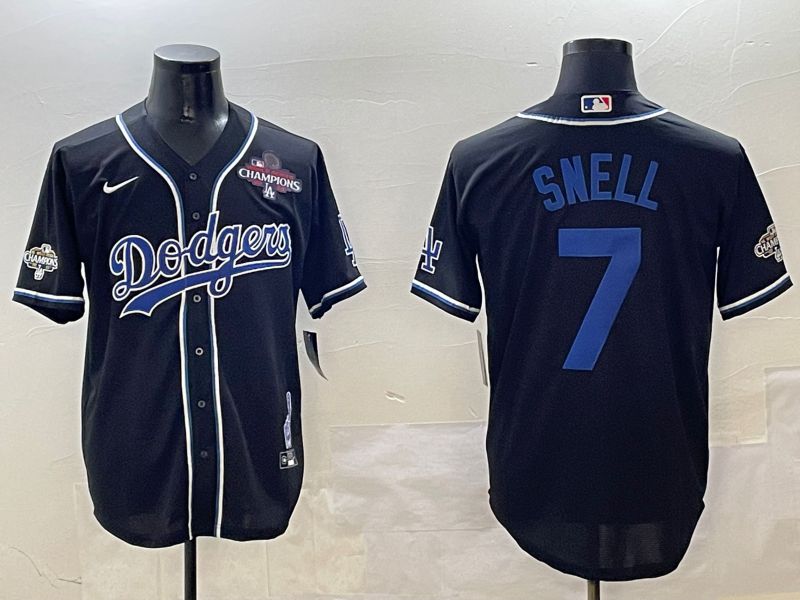 Men Los Angeles Dodgers #7 Snell Black Fashion Game 2025 Nike MLB Jersey style 30612->los angeles dodgers->MLB Jersey